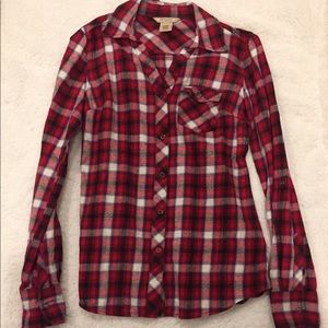 Red, White, & Blue Sparkly Button Down Flannel